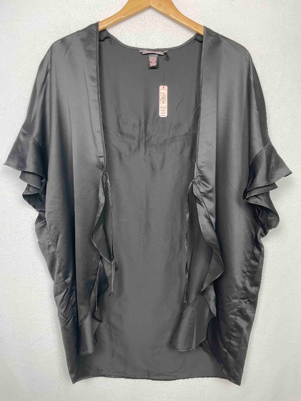 Victoria's Secret NWT Black Silky Love Kimono Robe Womens Size O/S - Picture 8 of 11